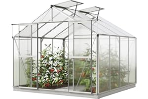 GFP Serra Orchidee 4 costruzione in alluminio 256 x 256 cm lastre di policarbonato - con telaio di fondazione e apri-finestra automatici