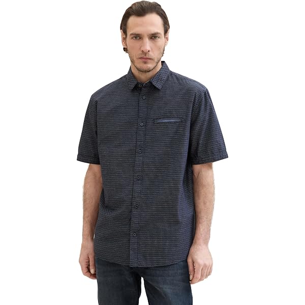 TOM TAILOR Denim Herren Hemd Kurzarm – Lässiges Sommerhemd Mit Brusttasche, Aus Baumwolle, Regular Fit