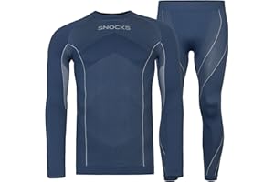 Snocks Thermounterwäsche Herren - Atmungsaktives und warmes Material, Perfekte Passform, Ideal für Verschiedene Sportarten - Skiunterwäsche, Funktionsunterwäsche - Gr. S-3XL