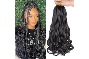 Xtrend Lot de 8 paquets de cheveux pré-étirés French Curly, 45,7 cm, Cheveux bouclés, Pour femme (35 cm, 1B#)