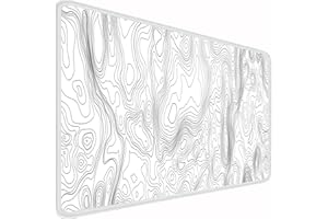 COOLNOVEL Premium Gaming Mauspad XXL 900 x 400 mm - Wasserdicht & rutschfest - Genähte Kanten für Haltbarkeit - Perfekt für PC, MacBook und Laptop - Großes Mousepad 900x400 mm (Weiß Kurve)