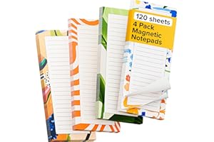 X-bet MAGNET Magnetic Notepads for Refrigerator 4 Pack 30 Sheets, 70g Double gummed Paper with Color Printing