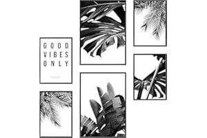 Heimlich Cuadros Decorativos - SIN Marcos -Decoración Colgante para Paredes de Sala, Dormitorios y Cocina - Arte Mural | 2 x A3 & 4 x A4-30x42 & 21x30 | » Abstract Matisse Gold «