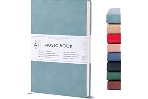 ‎BEECHMORE BOOKS Beechmore Books Notenpapier Buch - A4, Teal I Premium Notenbuch mit 10 Notenzeilen, Veganes Leder Hardcover, 120gsm Papier, Professionelle Notenmappe, Geschenkbox, für Musiker, Studenten & Songwriter