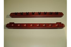 R.L.B.C SALES 2 PIECE MAHOGANY POOL/SNOOKER CUE RACK HOLDS 8 CUES **