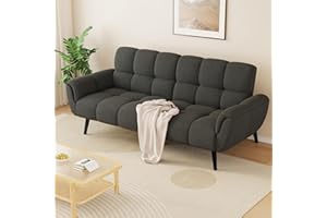 ‎JIEXI JIEXI Sofa Mit Schlaffunktion, Klappsofa Sofa 3 Sitzer, Schlafsofa 155x85cm, Bequemes Geeignet Für Wohnzimmer, Büro, Zimmer, Schlafzimmer, Lounge(Dunkelgrau)