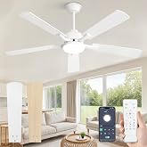 ZMISHIBO Silent Ceiling Fan, &Oslash;132 cm Ceiling Fan with Light Control by Remote Control/APP,6 Speeds,3 Color Temperatures,Rever