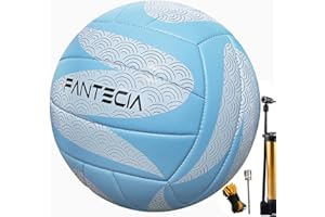 FANTECIA Ballon de Volleyball Officiel de Taille 5 pour extérieur/intérieur, Ballon de Volleyball de Plage de Poids Standard pour Jeunes et Adultes, Volleyball Professionnel avec Pompe.