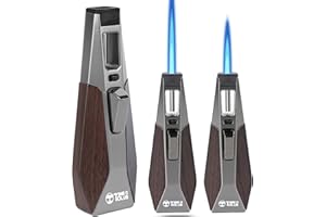 M TIME C CLUB Bruciatore butano ricaricabile, bruciatore butano con blocco di sicurezza, fiamma regolabile, bruciatore per fornelli da cucina, design antivento, cucina gourmet, bruciatore per saldatura (butano non