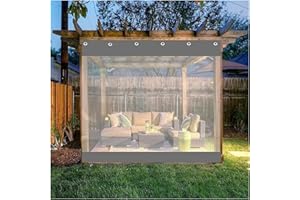 YIQIFLY Bâche Imperméable Transparente avec œillets, PVC Plastique Bâches 0.5mm Rideau Exterieur Terrasse Auvents Résistante Pliable Couverture pour Jardin Gazebo Plantes Protection