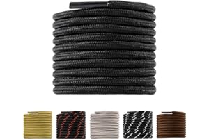 LARGERED Lacci per Scarpe Tondi Donna e Uomo Lacci Scarpe Rotondi Lacci Scarpe Rotondi per Stivali da Passeggio, lacci Tondi Scarponi Montagna Lacci per Scarpe da Escursionismo-Trekking (90-180cm)