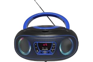 DENVER TCL-212BT Bluetooth Boombox mit Top-Loading CD-Player, USB MP3-Wiedergabe, FM-Radio, AUX und 2x2W RMS