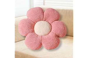 Gohytal Blomkudde, rosa blomformad prydnadskudde, blommor plyschkudde 40 cm, gosig kudde, fleece dekorativ kudde, mjuk kudde, dekoration för barn, flickor för soffa, säng, vardagsrum, sovrum, barnrum