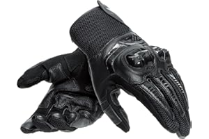 Dainese - Mig 3 Unisex Leather Gloves, Guanti Moto in Pelle per Uomo e Donna, Compatibilità Touchscreen, Palmo Rinforzato e Protezioni in TPU sulle Nocche, Traspiranti, Nero