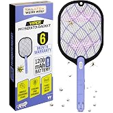 Weird Wolf Mosquito Killer Racket Bat | 1200mAh Li-ion Battery | Purple | 6 Month Warranty | Rechargeable Electric Mosquito B