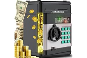 Retoo Caja Fuerte Electrónica para Niños - Hucha ATM Automática para Monedas y Dinero - Regalo de Cumpleaños
