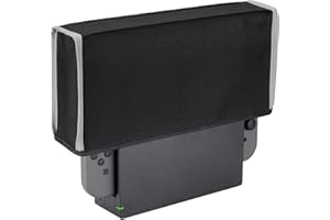 PlayVital Cover Antipolvere Copertura per Nintendo Switch&Switch OLED,Coperchio in Nylon Protettivo Impermeabile Antigraffio per NS Switch&Switch OLED Charging Dock-Nero&Bordo Grigio