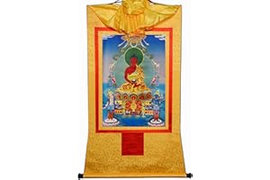 Gandhanra Thangka Tibétain - Amitabha Thangka - Peinture Tantrique Bouddha à Dorure - Tapisserie Mural pour Décoration Zen - Méditation et Relaxation Spirituelle
