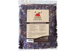 Coconut Bedding For Reptiles Snakes Tortoises Lizards Hamsters 5L - Highly Absorbent Husk Substrate & Holds Moisture Well - Suppresses Odours & Easy Cleaning - Incubation Medium - Seedzbox