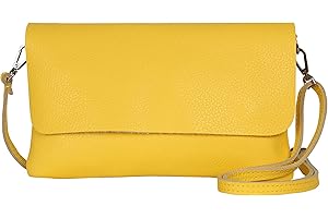 AMBRA MODA AmbraModa GLX11 - Damen Umhängetasche, Clutch, Handytasche aus echtem Leder mit abnehmbarem und verstellbarem Schultergurt, geeignet für Handys und Tablets bis zu 7 Zoll