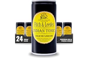 Fitch & Leedes Indian Tonic Water (24x200ml) / Erfrischendes Tonic Water / Südafrika / Toll zum Gin [würzig, spritzig, elegant] (Einweg Dosen Preis incl. 6,00 € / 24 x 0,25€ DPG Einwegpfand