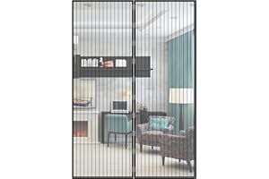 JustGo Zanzariera Magnetica Porta Finestra Adattabile e Regolabile, Chiusura Automatica a Calamite, Istruzioni di Montaggio Chiare, Calamite Potenti, Nero, 180 x 260 cm