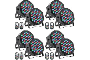 GdjRttk 8PCS Focos Par LED DMX 7CH, RGB 36 LED Luces de Escenario con Control Remoto, 72W Luz de Discoteca con 7 Modos de Iluminación para Fiestas Escenarios Bares Halloween Navidad