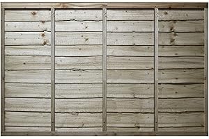 Premier Garden Supplies Lap Fence Panel Width: 6ft (183cm) x Height: 4ft (120cm) Heavy Duty Wooden Waney Larch Pressure Treated (Tanalised) Garden Fence Panel (W: 1830mm x H: 1200mm)