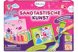 Skillmatics Sandkunst-Set – Einhörner & Prinzessinnen, Gestalte & Klebe über 50 Bunte Aufkleber, Bastelset & Zubehör für Kinder, Geschenk für Mädchen & Jungen ab 4, 5, 6, 7, 8, 9, 10 Jahren