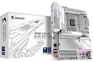 GIGABYTE Z890 AORUS ELITE WIFI7 ICE Motherboard - Supports Intel Core Ultra (Series 2) CPUs, 16+1+2 phases VRM, up to 8800MHz DDR5 (OC), 1xPCIe 5.0 + 3xPCIe 4.0, Wi-Fi 7, 2.5GbE LAN, Thunderbolt 4