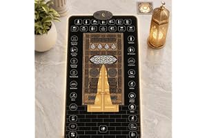 Epicarma Interactive Smart Electronic Islamic Digital Prayer Mat, Islamic Educational Salah Mat with Light Guidance, Quran Recitation, 28 Touch Keys, Learn Surahs & Duas, 15 Languages, 127x73cm, Black