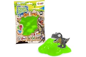 CRAZE Magic Slime Foil Bag confezione di 75ml, include 1 statuina di Dinorex, Borsa di slime per bambini, Slime magico in una borsa Assortito