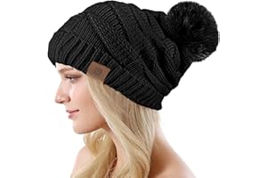 Bobelle Wear Mütze Damen, Warm Wintermütze Thermo Fleece Gefüttert, Weiche Bequem Beanie Strickmütze für Outdoorsport