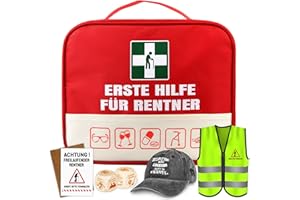 ‎TUZELIYA TUZELIYA Renteneintritt Geschenk Männer Mit Erste Hilfe Tasche, Würfel, Baseballkappe, Weste Renteneintritt, Grußkarte, Lustige Ruhestand Geschenk, Abschiedsgeschenk Kollegen