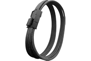 EZDIY-FAB EPS 8 pines hembra a CPU 8 pines (4 + 4) ATX 4 pines macho adaptador de alimentación convertidor cable de extensión para placa base de 11.8 pulgadas (30 cm) -Negro