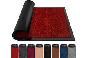 BLADO Door Mats Indoor - Easy to Clean Heavy Duty Door Mat for Indoor & Outdoor - Washable Door Mat, Non Slip Dirt trapper Door Mat - Super Absorbent Front Door Mat (50cm x 80cm, Red)