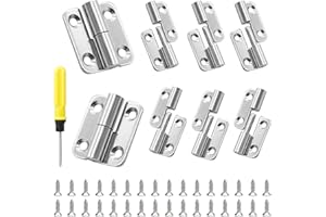 DesertBoy 8 Stück Abnehmbares Scharnier, 3.7 cm Flaggenscharnier Edelstahl, Scharniere Aushängbar mit M4*16 Schrauben und Schraubendreher für Interne Außentüren(4 Stück Links + 4 Stück Rechts)