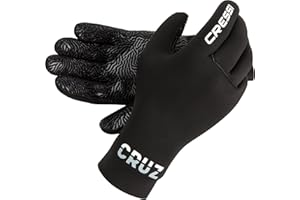 CRESSI Cruz Gloves 3mm S/2 Guantes de Buceo de Neopreno, Color Negro, 3 mm, Sistema Antideslizante de Palma, Unisex
