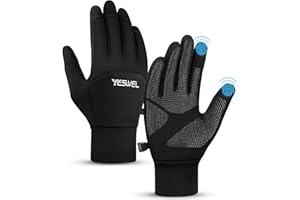 YESWEL Gants Doublure Chauffants Thermiques de Cyclisme à Écran Tactile Coupe-Vent pour la Conduite sous Le Climat Froid