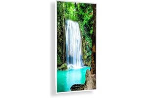 Könighaus 450W Infrarotheizung mit Bild in HD Qualität - inkl. Thermostat - TÜV SÜD + 5 Jahre Garantie - Doppelter Überhitzungsschutz - Infrarot Wandheizung - Motiv: 6. Wasserfall