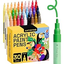 Artistro Lot De 2 Stylos De Peinture Acrylique à Double Pointe Blanche