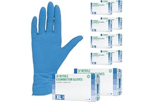 SF MEDICAL PRODUCTS GMBH Gants en nitrile 1000 pièces 10 boites (XL, Bleu) Gants d'examen jetables, sans poudre, sans latex, non stériles, cuisine sanitaire, gants de nettoyage, médicaux, tatouage, à usage unique