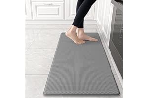 ‎GUTSBOX Gutsbox Küchenläufer Waschbar rutschfest PVC Küchenteppich 45x75CM, Dick: 8mm, Küchenmatte Boden für Küche, Esszimmer, Badezimmer, Wohnzimmer, Schlafzimmer, Flur (Grau, 45x75cm)