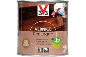 V33 Vernice per Legno Noce Scuro Birllante 0.5 L