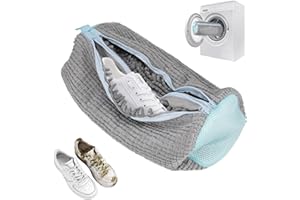 EUIOOVM Worek do prania butów, sneakersów, worek do prania w pralce, z dwiema przegródkami i podwójnym zamkiem błyskawicznym, zapewnia kompleksową ochronę butów sportowych, tenisowych