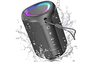 UOHHBOE Cassa Bluetooth Portatile Potente Impermeabile Altoparlante Bluetooth Abbinamento TWS Speaker Bluetooth 5.3 15 Ore Distanza di Connessione di 30m Luce LED Chiamate in Vivavoce AUX e TF
