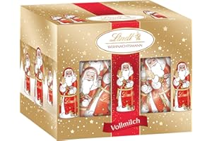 ‎LINDT Lindt Schokolade | Mini Santa | 200 g | 20 Mini-Weihnachtsmänner aus feinster Vollmilch Schokolade | festliches Schokoladen-Geschenk zu Weihnachten für die ganze Familie