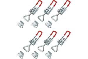 OVISEEN 6 PCS Abrazadera de Palanca de Metal GH-4001, Ajustable Cierre de Palanca con Capacidad de Retención de 100kg/220lbs Abrazadera de Palanca Pestillo para Cajas de Gabinete, Puerta de Maletero