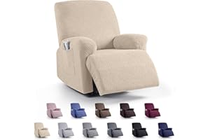 LINGKY Stretchhusse für Relaxsessel, Sesselschoner mit Tasche, 1 Sitzer, Beige, Waschbar