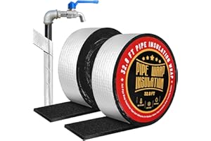 HEEKCAA Pipe Wrap Insulation Tape 2" Wide X 32.8 Ft Roll Pipe Insulation Foam Tubing for Outdoor Indoor Cold Hot Water Pipes,Winter Freeze Protection (Roll, Count, 2)